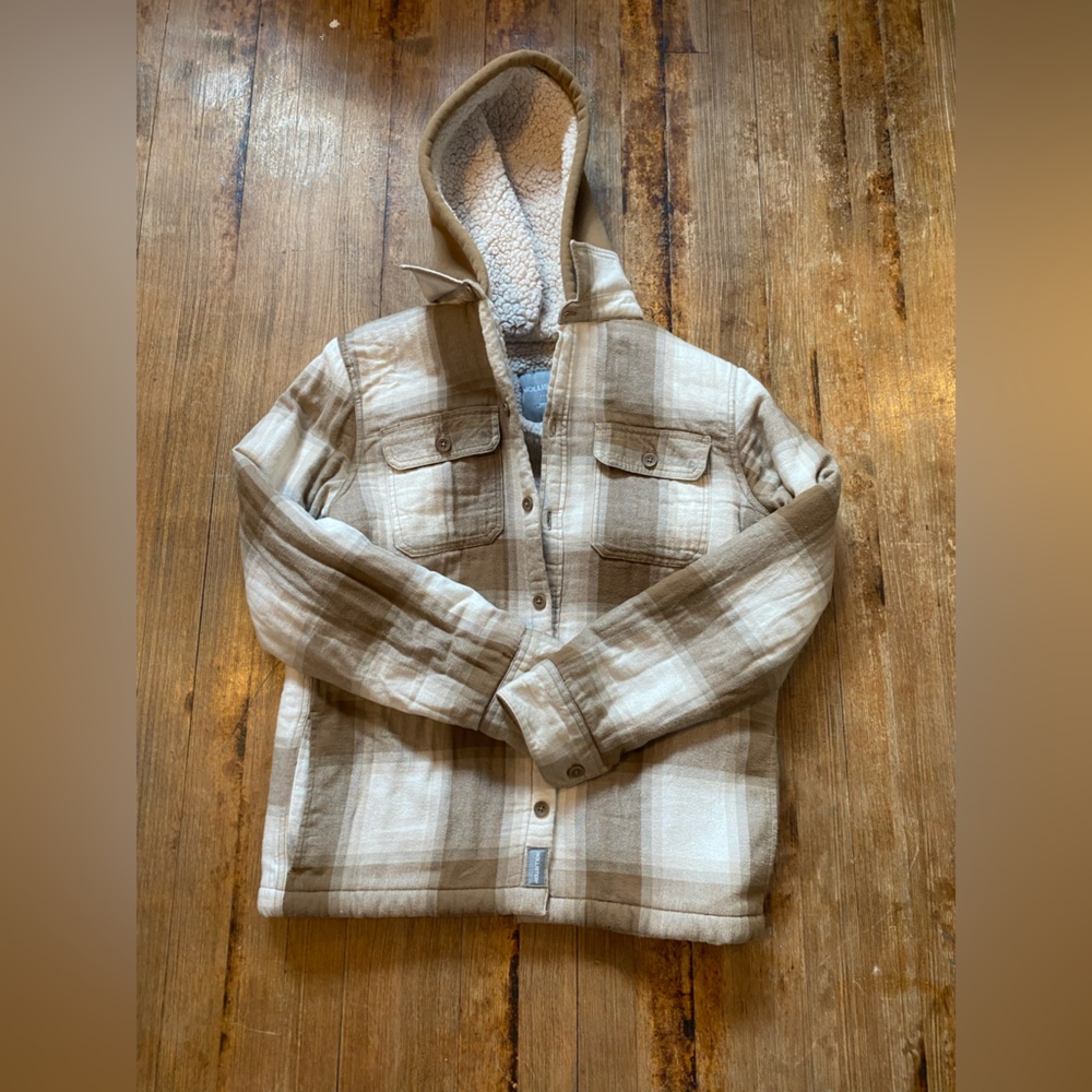 Hollister sherpa lined flannel jacket